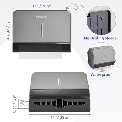 Paper Towel Dispenser Wall Mount, 200-Sheet, Gray - color: 5853-gray