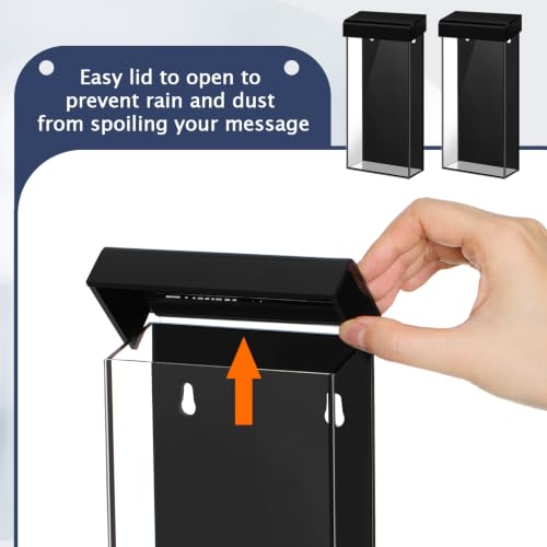 Remerry 3 Pcs 4 x 9 Inch Acrylic Outdoor Brochure Holder with Lids, Black - color: Black