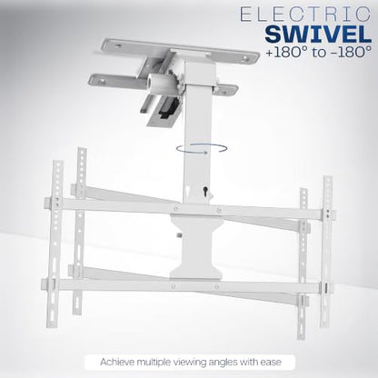 VIVO Swivel Electric Ceiling TV Mount, 37-86 in Screens, MOUNT-E-FD85S-W - color: White, size: 37" to 86" TVs
