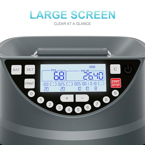 Aneken Coin Counter & Sorter for U.S. Coins, 3.5-Inch TFT Display