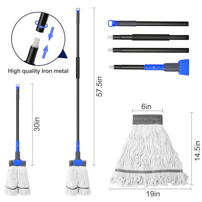 KeFanta Heavy Duty Mops for Floor Cleaning,60" Commercial Industrial Mop - size: 1 large industrial mop - Blue