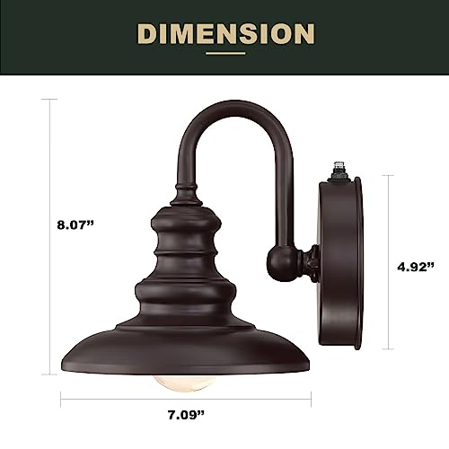 LONEDRUID Dusk to Dawn Sensor Outdoor Gooseneck Barn Light Fixture Brown - color: Brown