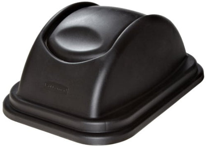 Rubbermaid Commercial Products Swing Top Wastebasket Lid, Compatible with 28QT/7G RCP Wastebaskets, Black, Lid Only