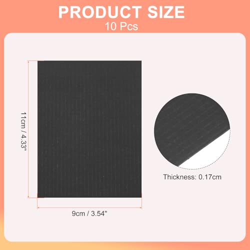 Rebower Corrugated Cardboard Paper Sheets, Corrugated Paper Cardboard Inserts [for Craft and DIY Projects] - 4.3x3.5 Inch/Black/10 Pcs - color: Black, size: 4.3x3.5 Inch