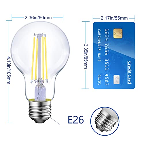 Energetic A19 LED Edison Light Bulb, E26 Dimmable, 60W Equivalent,6 Pack - size: 6 Count (Pack of 1)