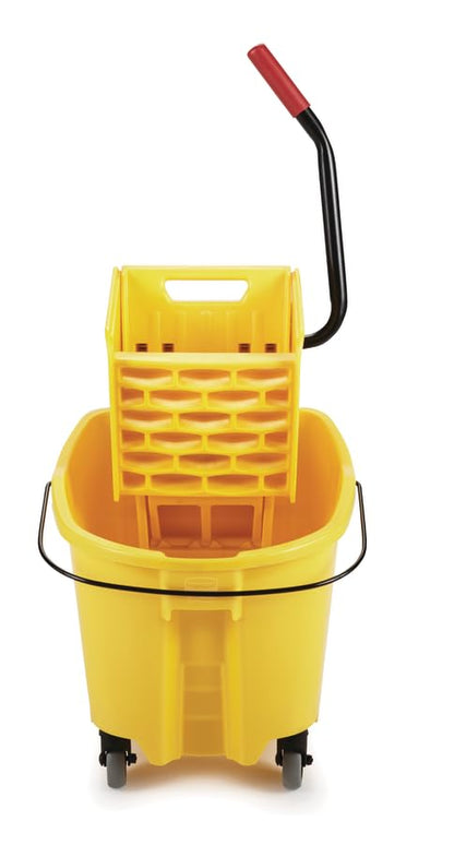 Rubbermaid Commercial Products WaveBrake 26QT Side-Press Mop Bucket, Yellow - size: 26 Qt.