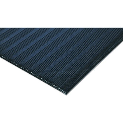 Crown Ribbed Vinyl Anti-Fatigue Mat, 24" x 36", Black Ribbed Surface