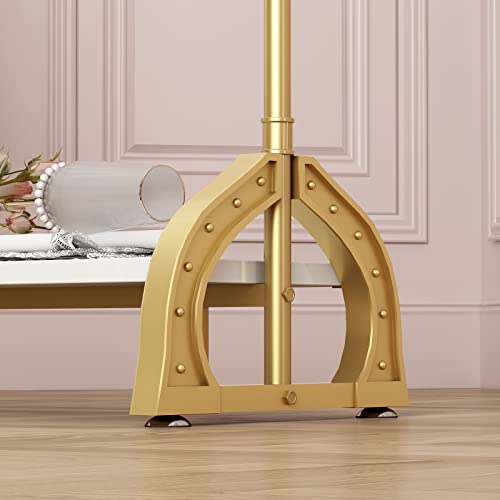 Gold Clothing Rack, Boutique Gold Clothes Racks with Shelf for Display, Heavy Duty Garment Rack for Retail Use (47.24L) - style: single-47