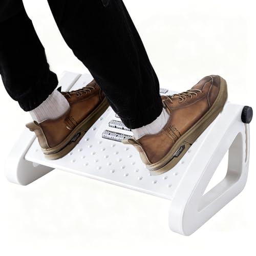 CasaZenith Foot Rest, Six Heights Adjustable Foot Rest Under Desk at Work - color: White