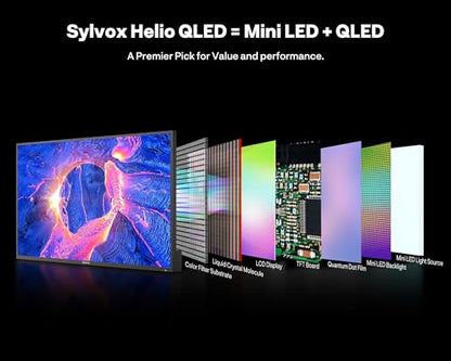 SYLVOX Mini-LED QLED Outdoor TV, 65 inch Full Sun Outdoor TV 3500 nits - size: 65-inch, style: Cinema Pro