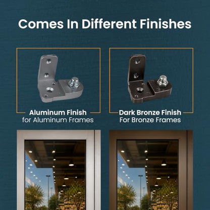 Pittco Style Storefront Door Pivot Hinge Set, Left Hand, Aluminum Silver - size: Left Hand, style: Aluminum Silver