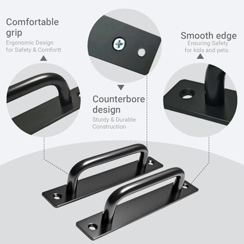 2PCS 5.8 Inch Barn Door Handle, Premium Aluminum Alloy Gate Handle - size: 5.8 Inches