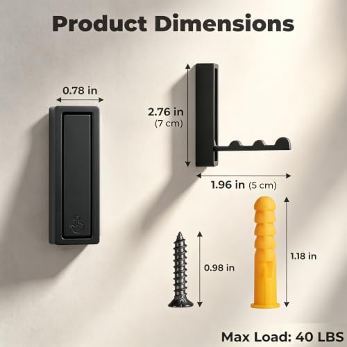 Foldable Wall & Folding Coat Hooks, Backpack Hooks for Wall