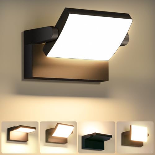 40W Outdoor LED Wall Light with 350° Rotatable Panel - color: 1/40w/3000k/Black