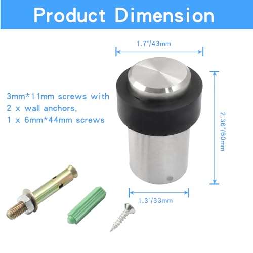 Luomorgo Floor Door Stop, 2-3/8" Height Door Stoppers, 1 Pack