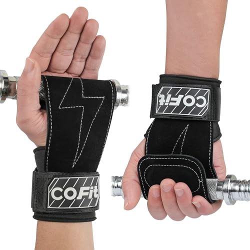 COFIT Wrist Straps for Weightlifting, Workout Wrist Wraps with Dual-Layer Oxford Leather, Enhanced Grip for Optimal Hand and Wrist Protection, Gym Lifting Straps for Deadlift and Powerlifting - color: 01. Black