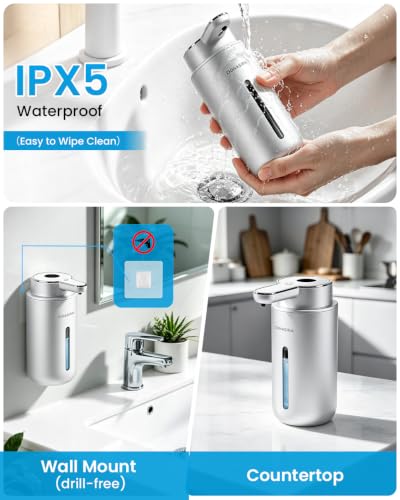 Touchless Automatic Liquid Soap Dispenser, Rechargeable Silver - color: Silver