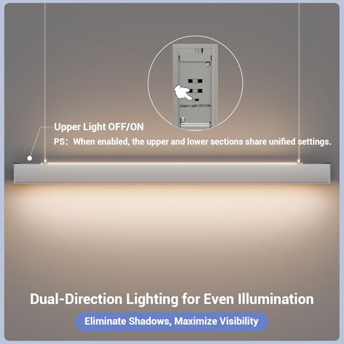4FT LED Linear Lights 50/45/40/35/30W Up and Down Light,3/4/5000K 4Pack - color: Silver, size: 4FT4P