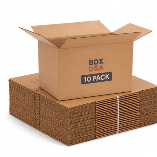 BOX USA Moving Boxes Holds 65lbs, 22"L x 17"W x 12"H (10-Pack) Large - Corrugated Cardboard Box for Shipping, Mailing, Packing, Packaging and Storage - size: Large 10-Pk 22x17x12"