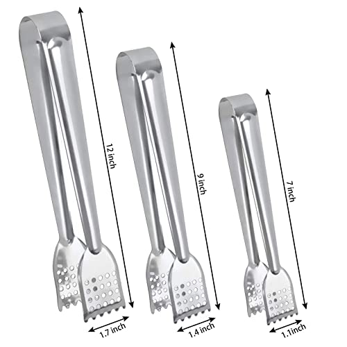 8 Pack 7-Inch Stainless Steel Serving Tongs, Mini Buffet Tongs for Appetizers, Desserts, Salad Bar, Ice, Sugar and Candy - size: 7 Inch （8 Pack）