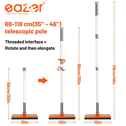 Eazer 46'' Professional Window Cleaner Tool, 2-in-1 Rotatable Squeegee for Window Cleaning Kit, Window Washing Equipment Kit with Threaded Extension Pole(20''-46'') for Shower/Windshield.