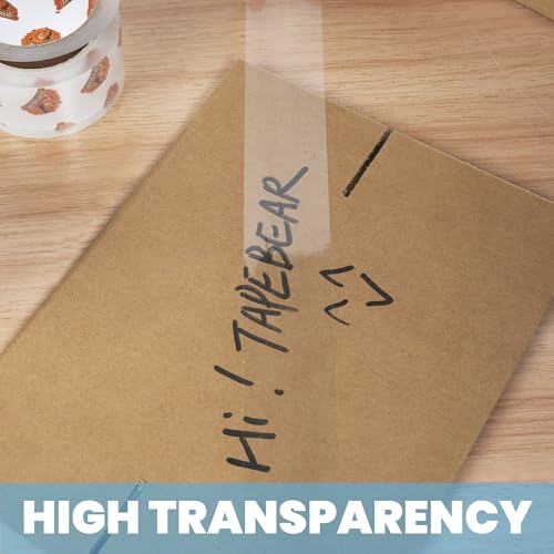 TAPEBEAR Super Clear Packing Tape with Dispenser 1.88" x 55Yards, 2.7mil
