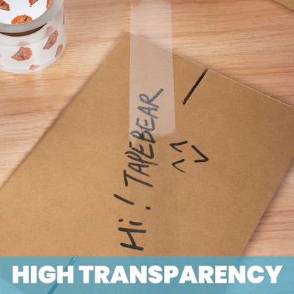 TAPEBEAR Super Clear Packing Tape with Dispenser 1.88" x 55Yards, 2.7mil
