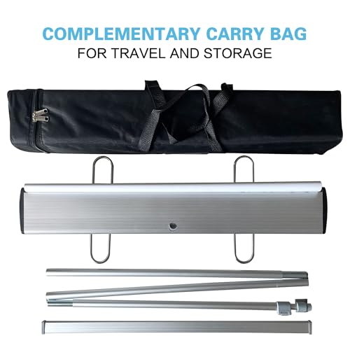 Retractable Banner Stand 24" W x 80" H – Heavy Duty Roll Up Banner Display with Padded Carrying Bag for Trade Show, Exhibition, Business Advertising (Stand Only) - size: 80" Height