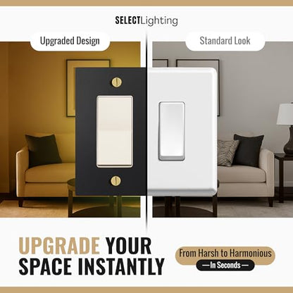 SELECT 2-Gang Solid Brass Wall Plate Cover, Black w/Brass Accessories - color: Black with Brass, size: 2 Gang, style: Wall Plate