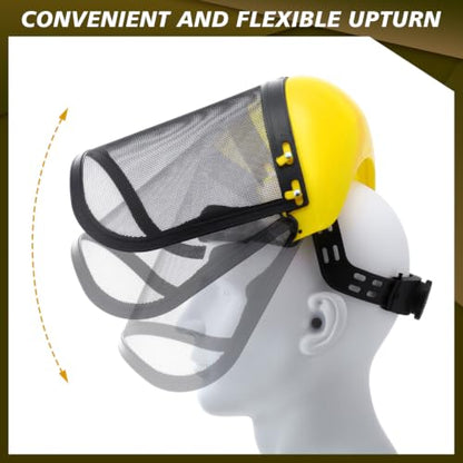 Sabary Safety Face Shield with Mesh Visor for Men, Black,Yellow - color: Black,yellow