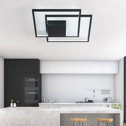 Modern LED Ceiling Light,Black,Frame Flush Mount Ceiling Light - size: 2-light squares