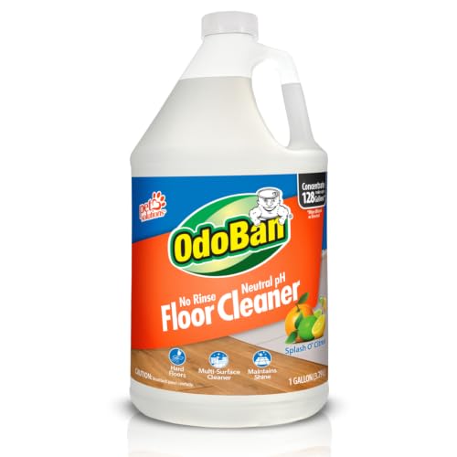 OdoBan Pet Solutions No Rinse Neutral pH Floor Cleaner Concentrate, Made in the USA, Splash O' Citrus Scent, 1 Gallon - size: 128 Fl Oz (Pack of 1)