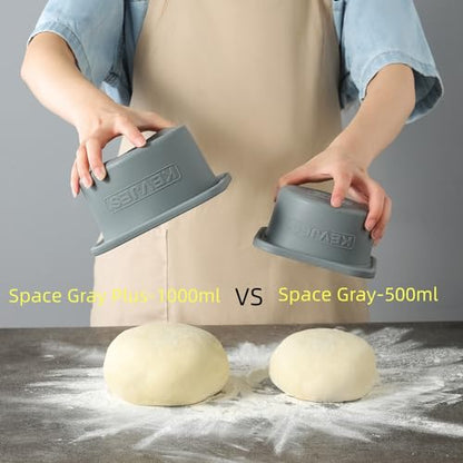 PLUS 1000ml Pizza Dough Proofing Containers, 2-Pack, Space Grey - color: Space Grey