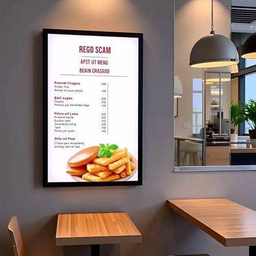 Ultra Slim LED Menu Board – 50x70cm | Backlit Sign for Restaurants