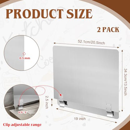 Ferraycle 2 Pack Deep Fryer Splash Guard Silver 20-1/2" W X 13.5" H - color: Silver, size: 20-1/2" W X 13.5" H