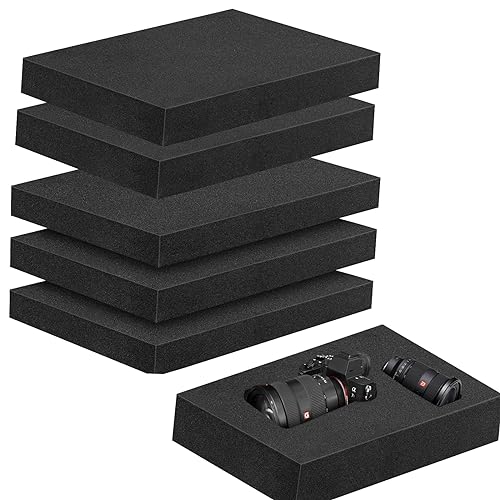 5 Pcs 16 x 12 x 2 Inches Polyurethane Foam - Foam Inserts for Cases Packing Foam Black Craft Foam Sheets for Packing Padding 2 Inch Thick for Camera Toolbox Storage - size: 5 Pcs 16 x 12 x 2 Inches