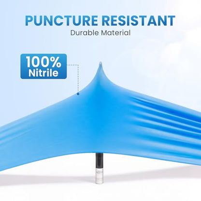 Borje Nitrile Exam Gloves Large, 100 Count Disposable Gloves, Blue - color: Blue, size: Large
