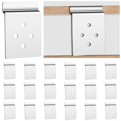 Pelopy 20 Pack Slatwall Metal Plate Mount Backplate Mounting Adapter to Make Items Slatwall Compatible Heavy Duty Steel Bracket with 4 Pre-Drilled Holes Backplate for Secure Display (Silver) - style: Silver