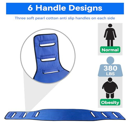 Transfer Belt Transfer Sling for Elderly, Lift Assist Gait Belt for Seniors - color: Blue-aa