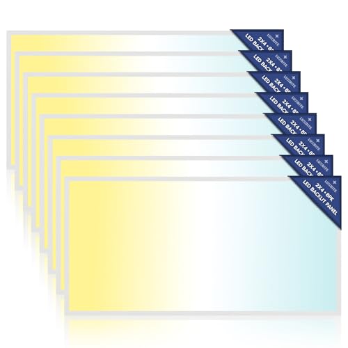 LUXRITE 2x4 FT LED Flat Panel Light, LED Drop Ceiling Lights (8 Pack) - size: 8 Count (Pack of 1)