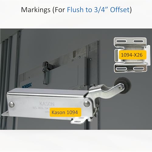 Awoco 1094 Hydraulic Door Closer, Concealed Mounting with 1094-X26 Adjustable Wide Hook (Flush to 3/4” Offset) for Walk-in Coolers/Freezers by Kason - style: Concealed closer with Flush to 3/4" Hook