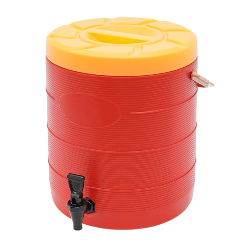 Insulated Beverage Dispenser - 6.6 Gal Stainless Steel Hot and Cold Drink Dispenser with Spigot & Handle, Commercial Thermal Container for Water Coffee Drink Catering Restaurant (Red) - color: Red
