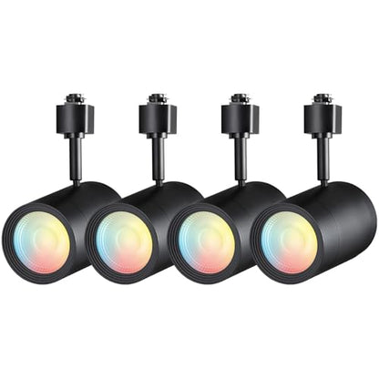 LEONLITE 4-Pack Retail Pro Series 17.5W H Track Lighting Heads, 5CCT, Black - color: Black-5CCT(2700K/3000K/3500K/4000K/5000K)