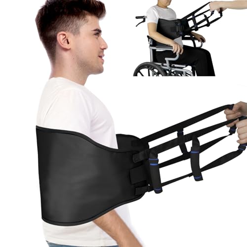 Transfer Belt for Elderly 6 Handles, Transfer Sling Gait Belts for Seniors,Heavy Duty Patient Lift with Straps, Mobility Standing and Lifting Aid for Disabled,Elderly Safely Move from Wheelchair & Bed - color: Black-d