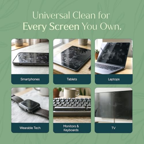 Puracy Screen Cleaner with Microfiber Cloth – All Purpose Phone, Laptop, Computer, TV Screen Cleaner for Smart TV, Streak-Free and Fingerprint-Free (4 oz, Free & Clear) - size: 4 fl oz (Pack of 1)