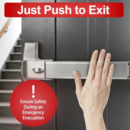 Push Bar Panic Exit Device with Handle, 28inch Emergency Exit Door Hardware with 6 Keys, Aluminum Commercial Push Bar Door Lock Fits 28"-45" Wood & Metal Doors, Left/Right Compatible - size: 28inch