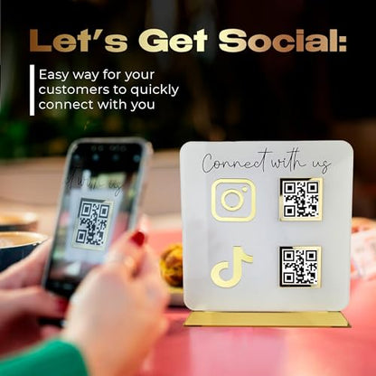Skywin QR Code Sign for Business, Cash App QR Code Sign Stand - White - color: White