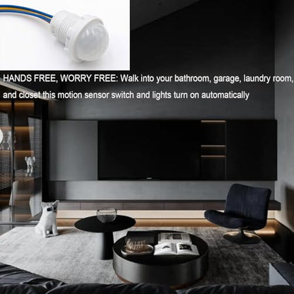 Gebildet 4pcs Motion Sensor Light Switch, PIR Infrared Sensor, 30S Time Delay, Smart Detection for LED, Bulb and Other Existing Light, Ceiling & Wall Mount, Automatic Light Control, 100-240V/40W - color: White-E1664
