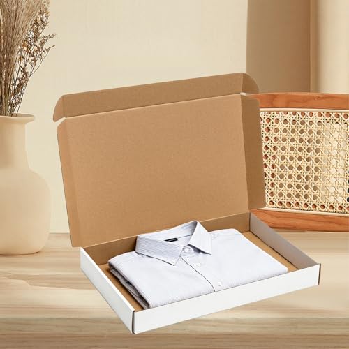 Wowxyz Shipping Boxes 17x11x2" 20 Pack White Corrugated Cardboard Mailer - size: 17x11x2"