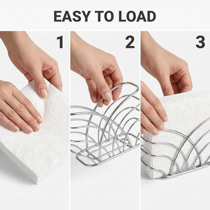 Napkin Holder for Table, Silver Iron Upright Paper Dispenser - color: Q - Luncheon Napkin Holder - Silver, size: Luncheon Napkin Holder